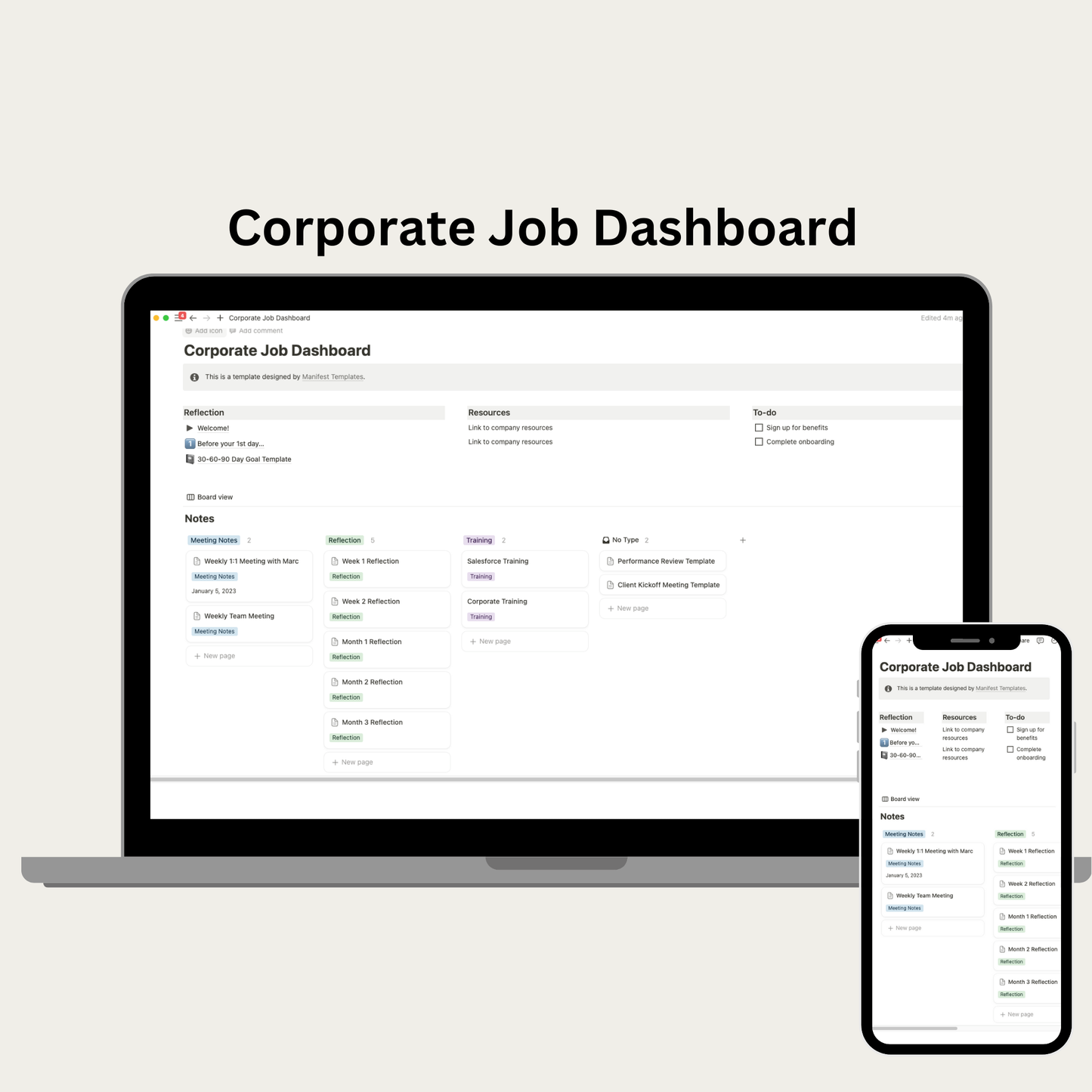 Notion Personal Planner Template: Corporate Edition