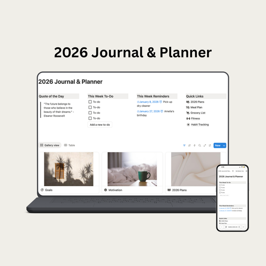 2026  Notion Journal & Planner Template