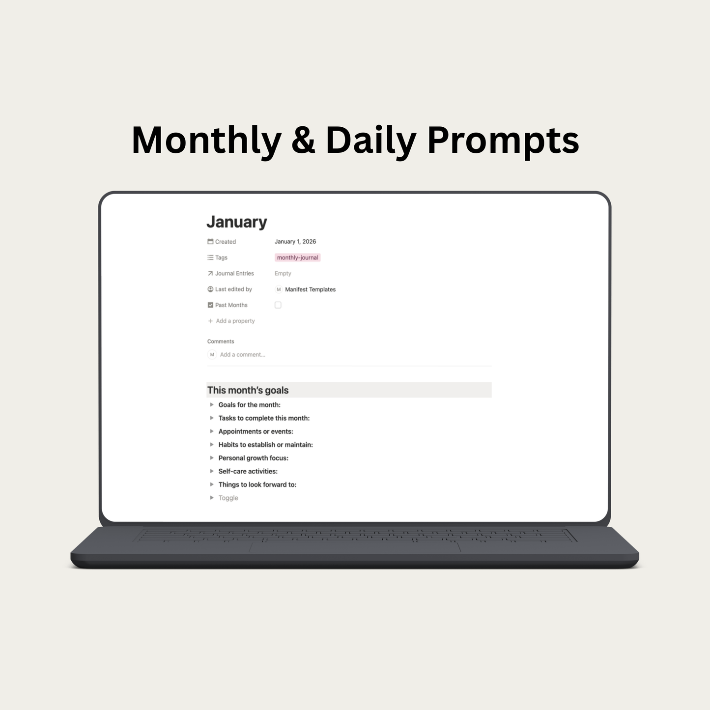 2026  Notion Journal & Planner Template